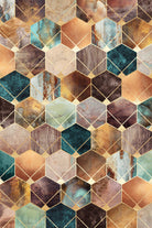 Natural Hexagons And Diamonds by Elisabeth Fredriksson on GIANT ART - brown digital drawing