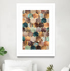 Natural Hexagons And Diamonds by Elisabeth Fredriksson on GIANT ART - brown digital drawing