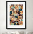 Natural Hexagons And Diamonds by Elisabeth Fredriksson on GIANT ART - brown digital drawing