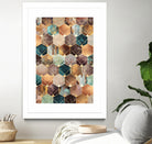 Natural Hexagons And Diamonds by Elisabeth Fredriksson on GIANT ART - brown digital drawing