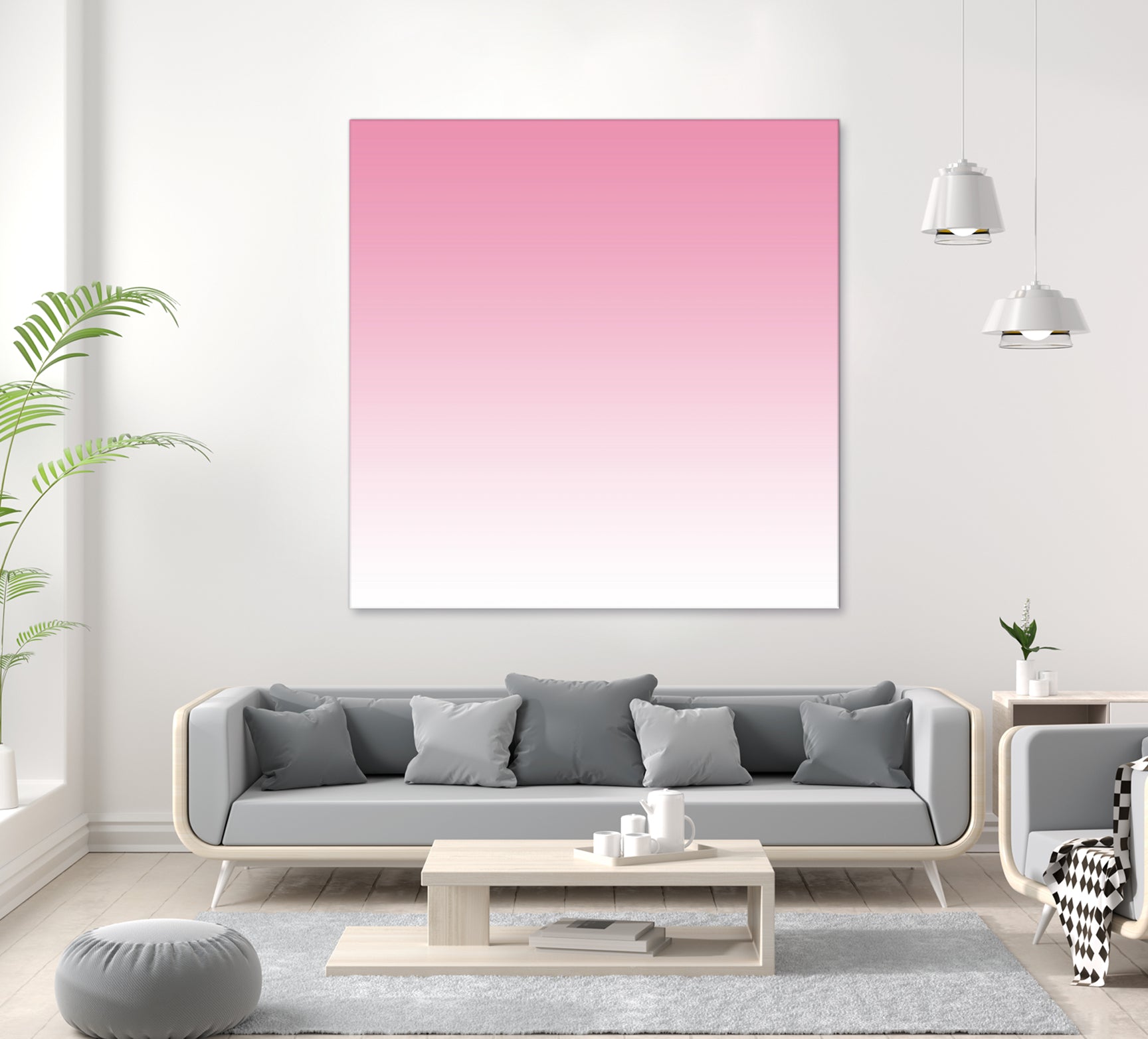 Aria Pink and White Gradient by Leah McPhail on GIANT ART - pink digital painting