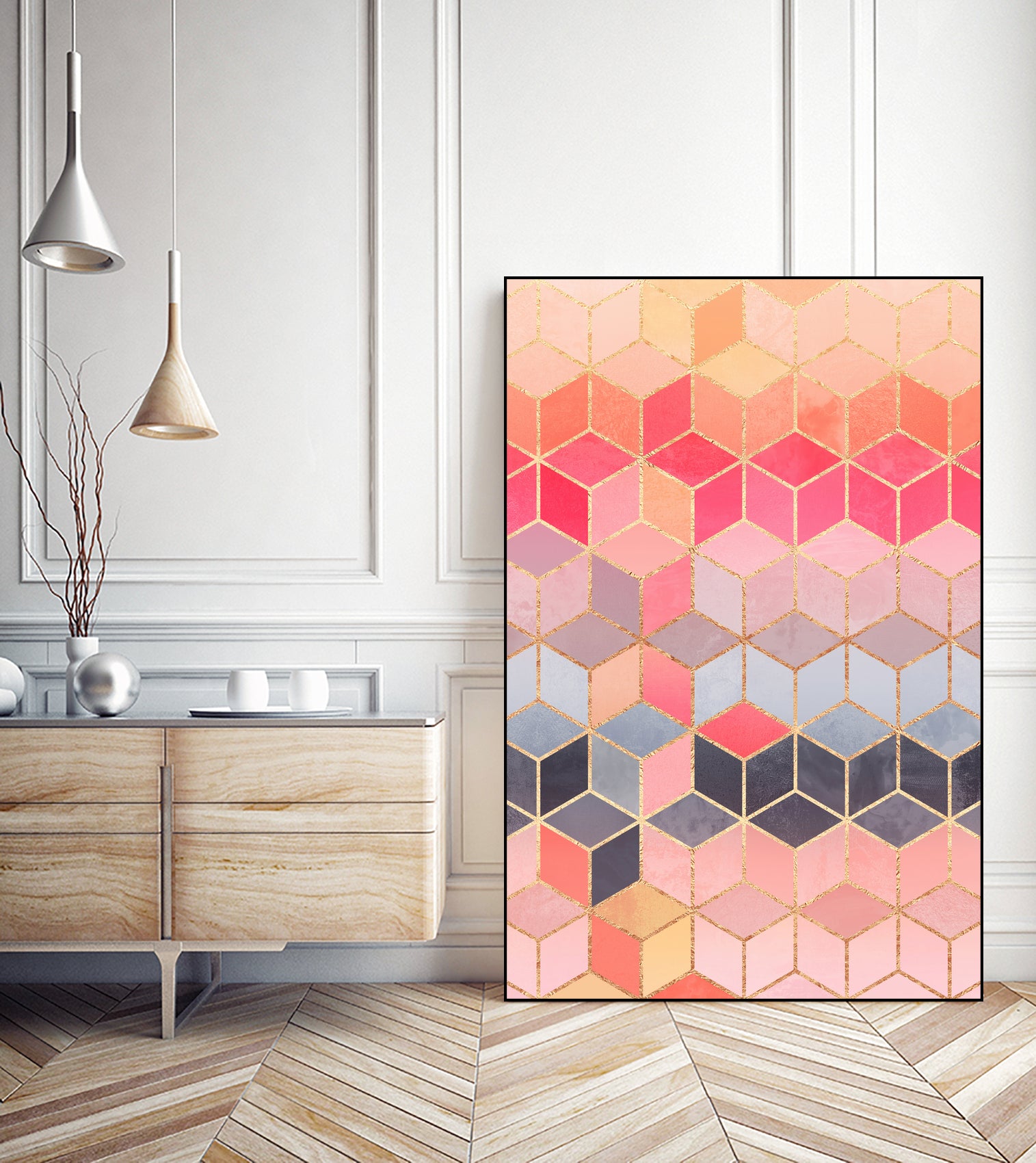 Happy Cubes by Elisabeth Fredriksson on GIANT ART - pink digital drawing