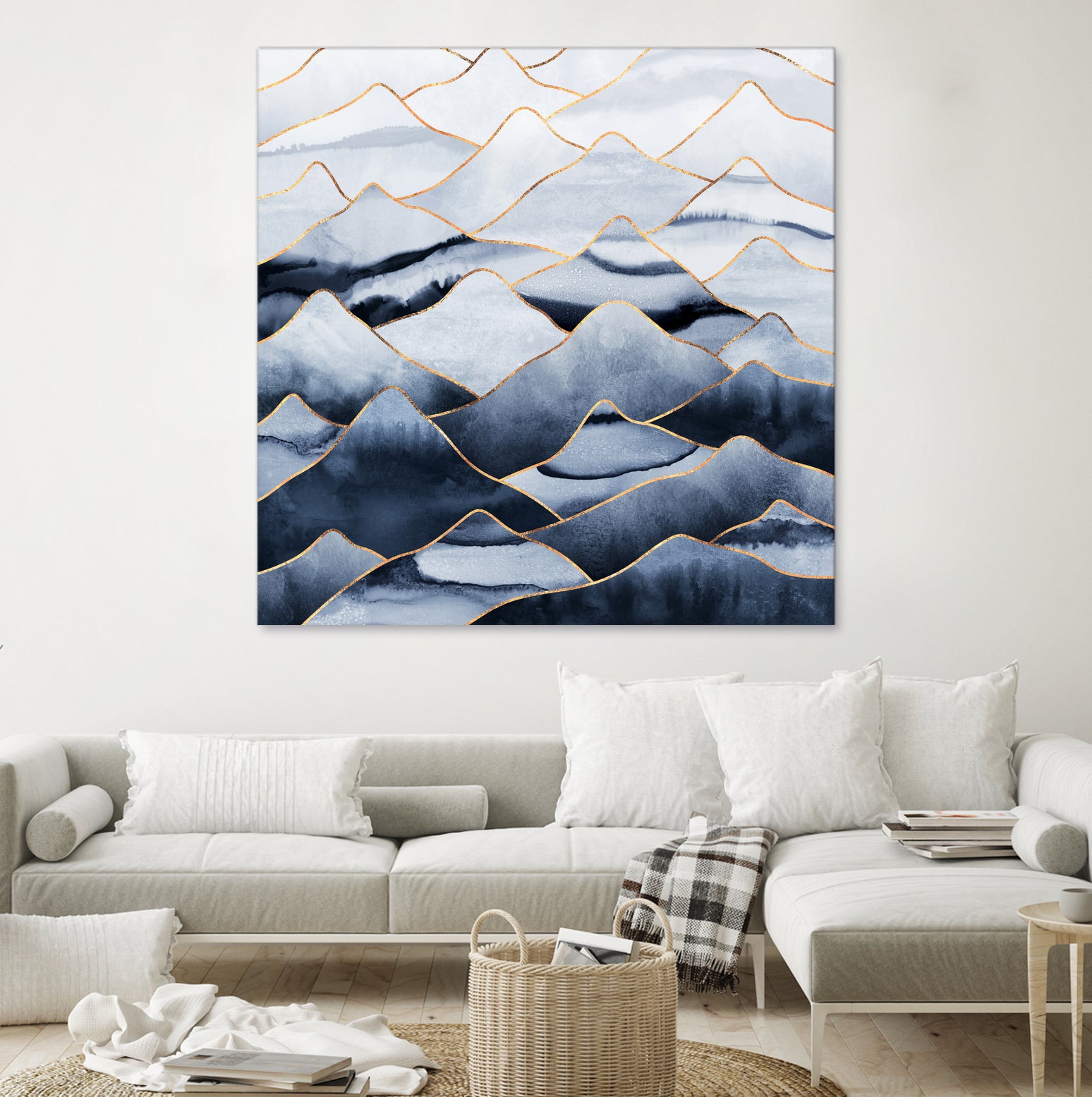 Mountains by Elisabeth Fredriksson on GIANT ART - blue digital drawing