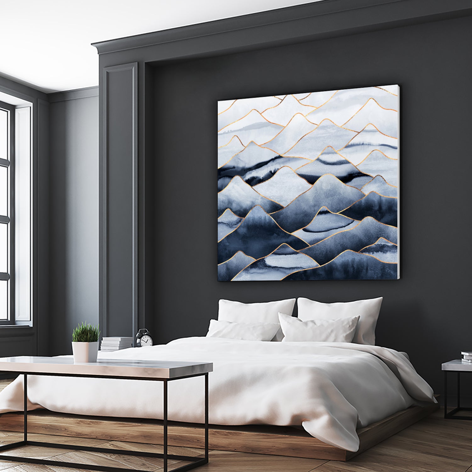 Mountains by Elisabeth Fredriksson on GIANT ART - blue digital drawing