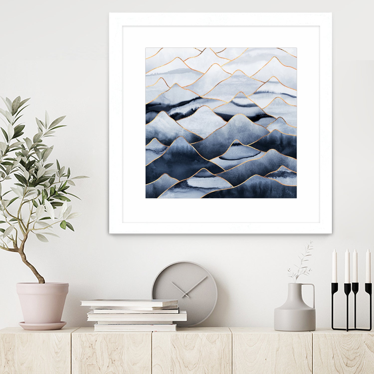 Mountains by Elisabeth Fredriksson on GIANT ART - blue digital drawing