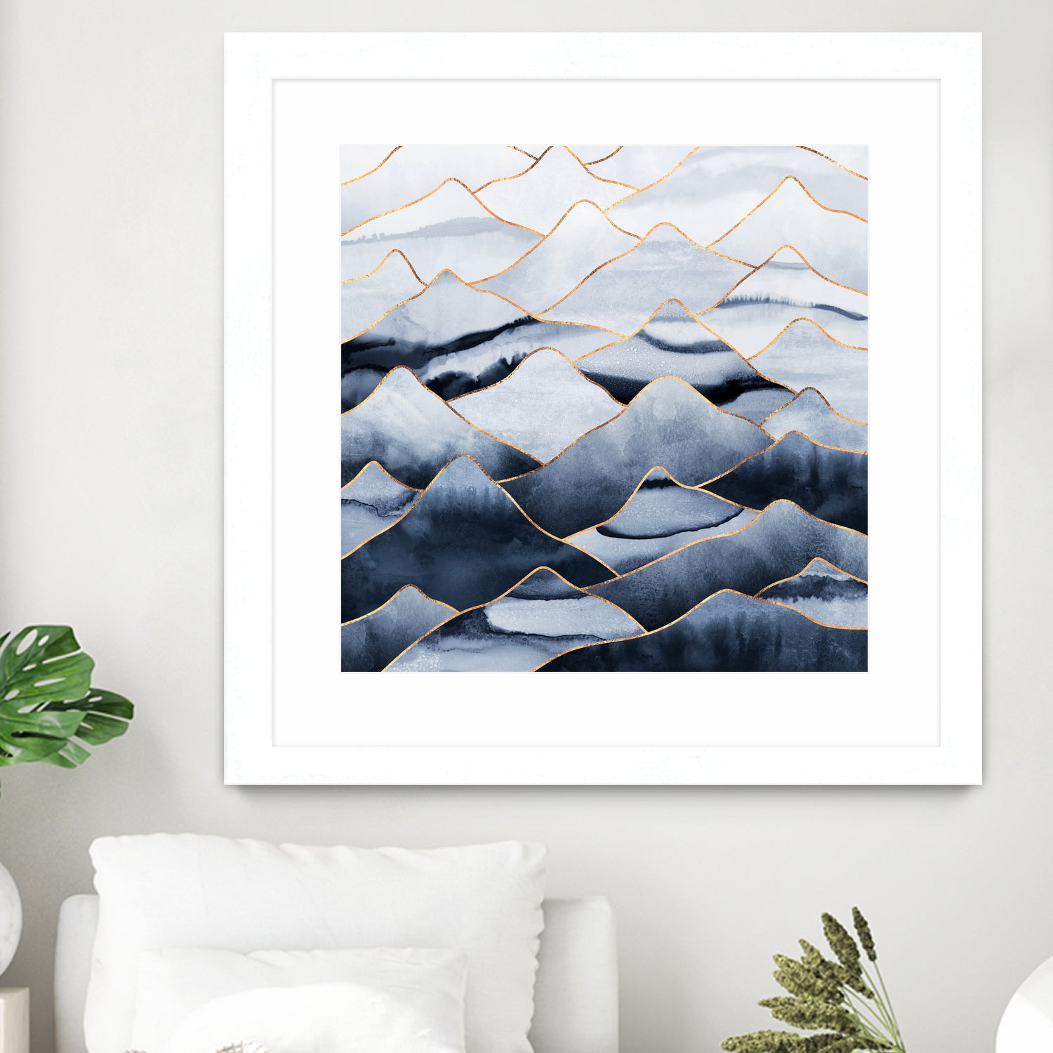 Mountains by Elisabeth Fredriksson on GIANT ART - blue digital drawing