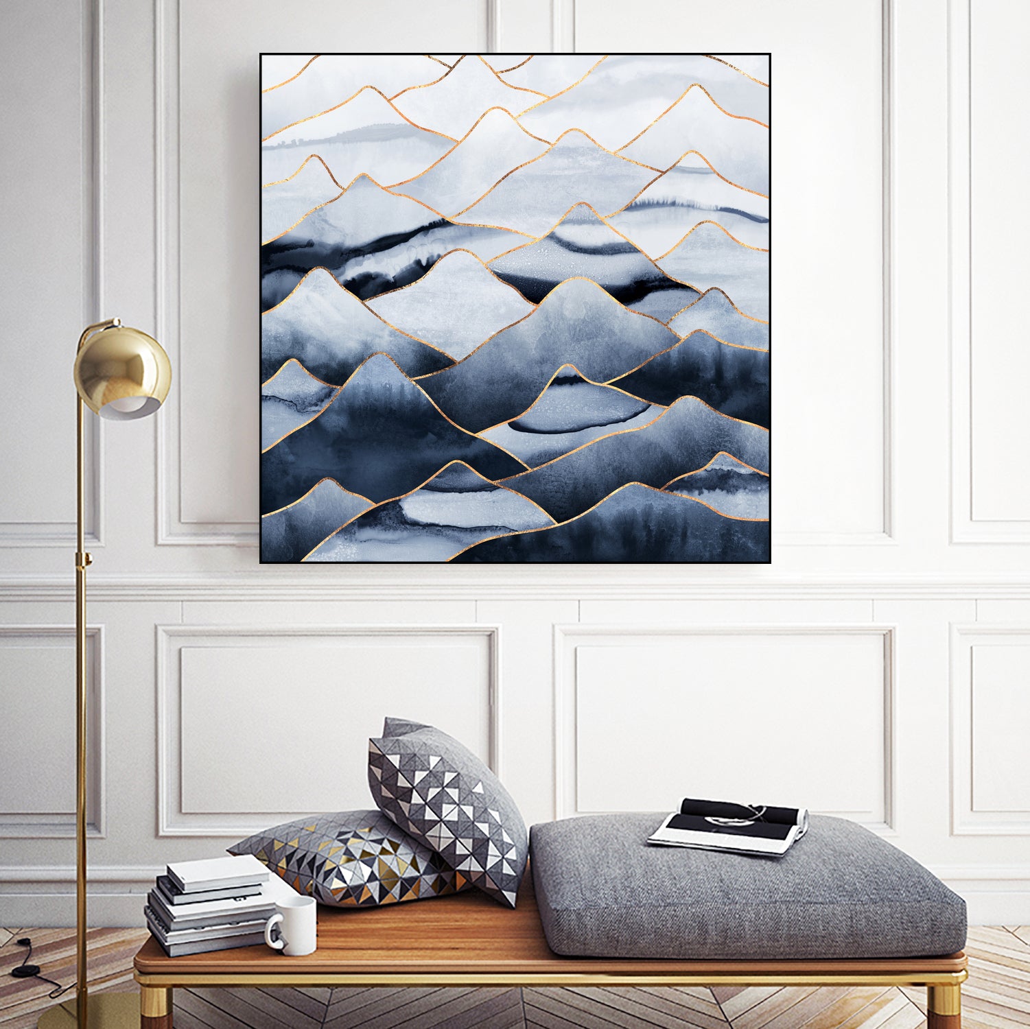 Mountains by Elisabeth Fredriksson on GIANT ART - blue digital drawing