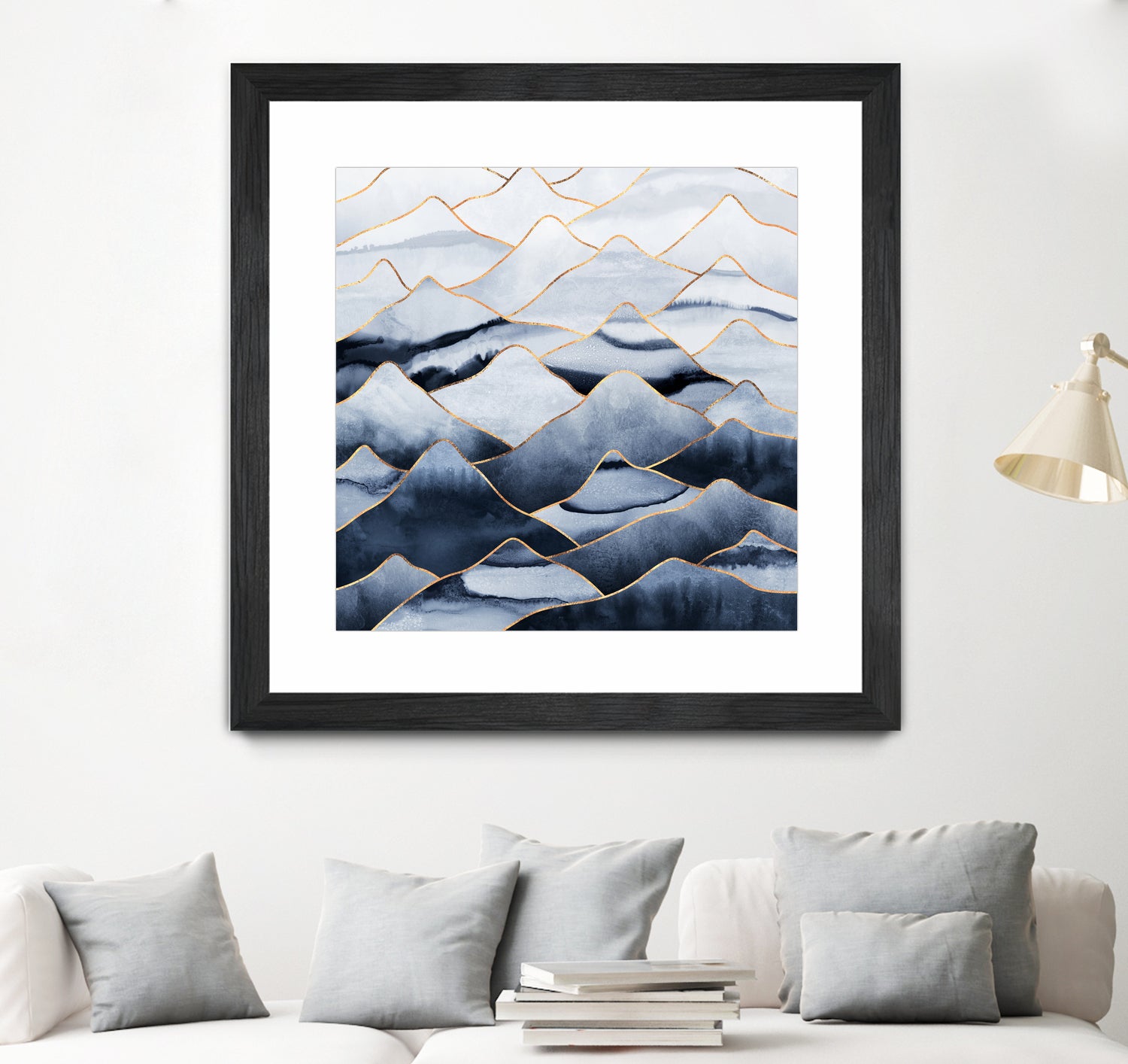 Mountains by Elisabeth Fredriksson on GIANT ART - blue digital drawing