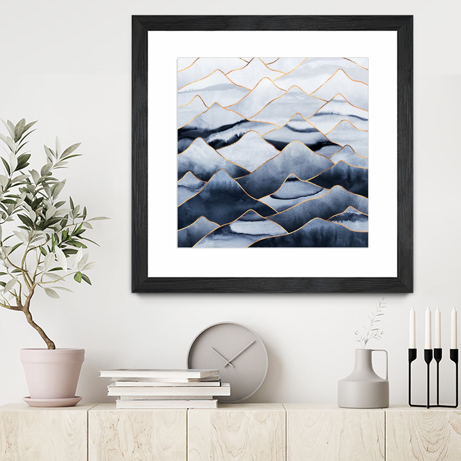 Mountains by Elisabeth Fredriksson on GIANT ART - blue digital drawing