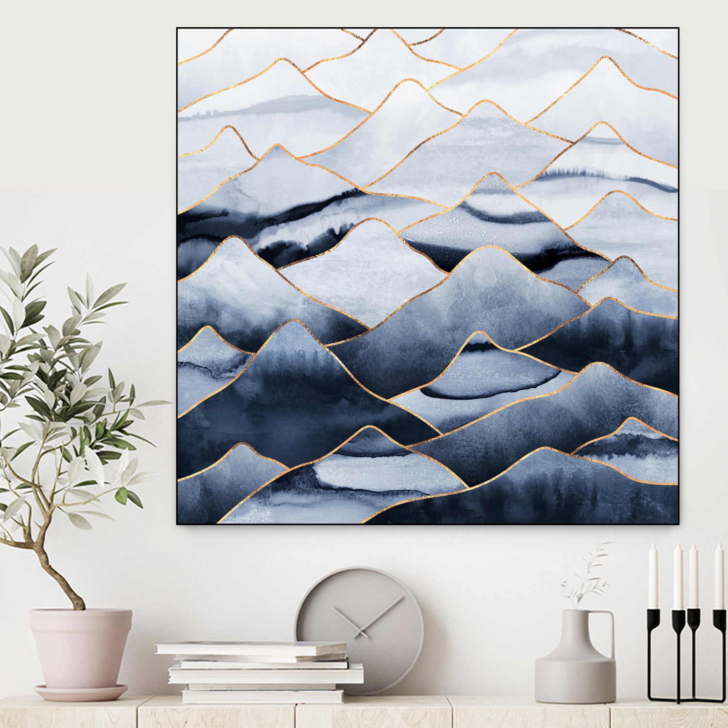 Mountains by Elisabeth Fredriksson on GIANT ART - blue digital drawing