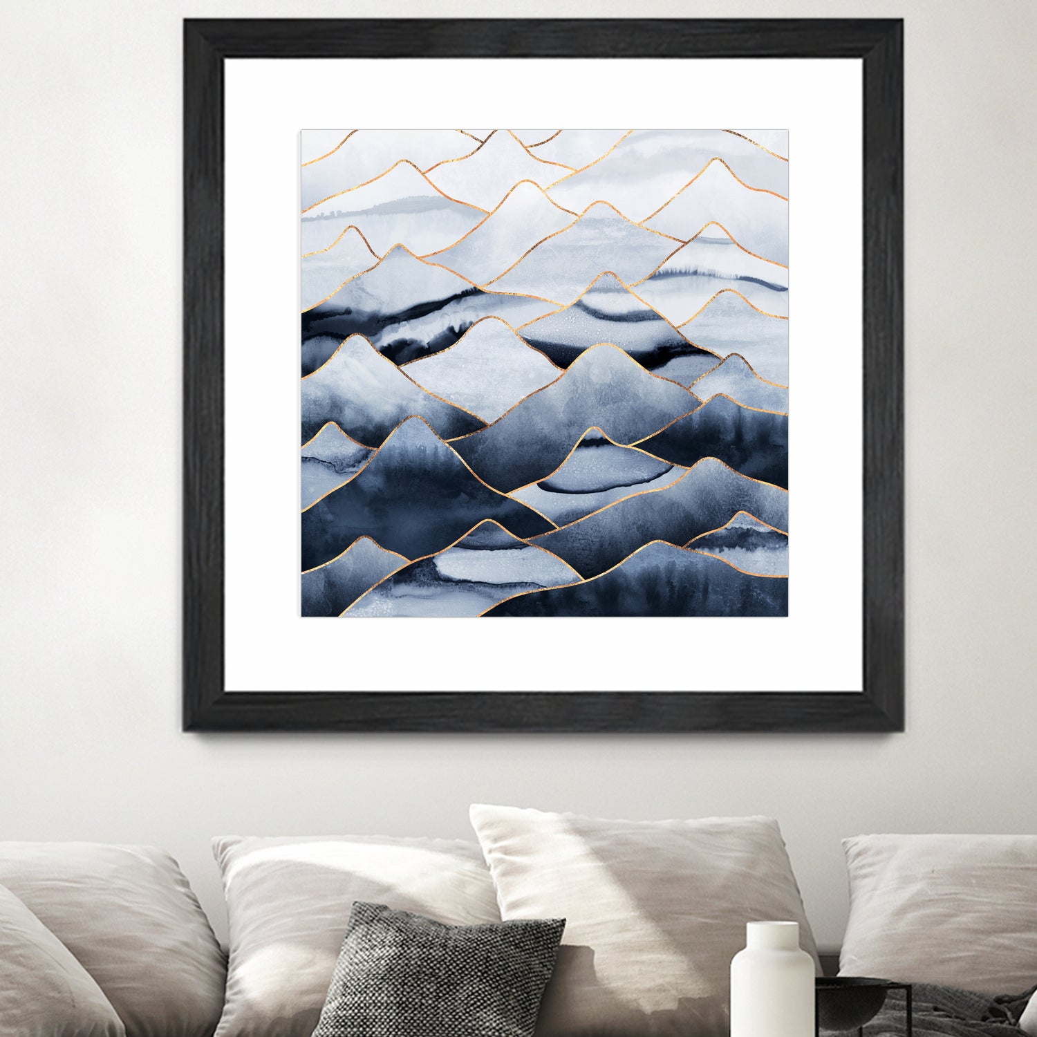 Mountains by Elisabeth Fredriksson on GIANT ART - blue digital drawing