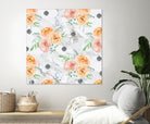 Beautiful pale flowers patter on marble by Neli Dimitrova on GIANT ART - white photo manipulation