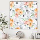 Beautiful pale flowers patter on marble by Neli Dimitrova on GIANT ART - white photo manipulation