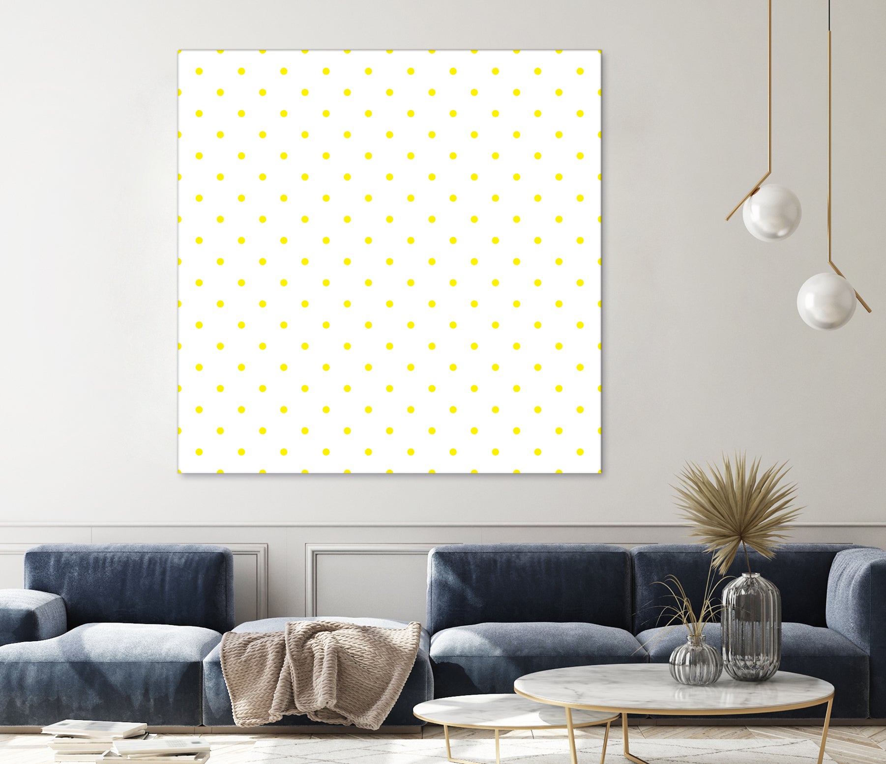 Small Yellow Polka Dots Pattern by David Kessler on GIANT ART - yellow digital painting