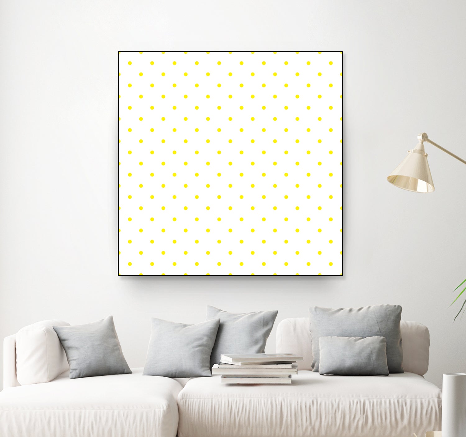 Small Yellow Polka Dots Pattern by David Kessler on GIANT ART - yellow digital painting