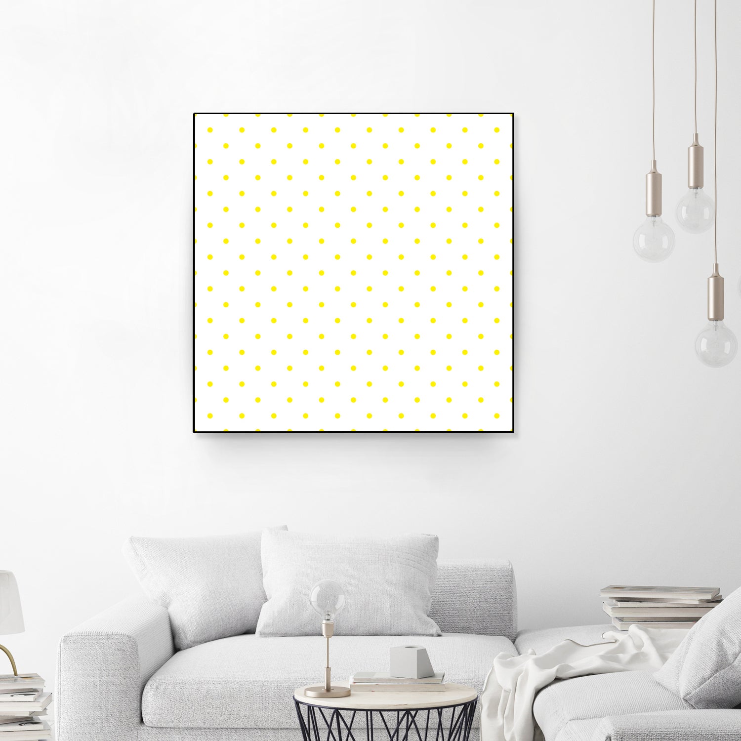 Small Yellow Polka Dots Pattern by David Kessler on GIANT ART - yellow digital painting