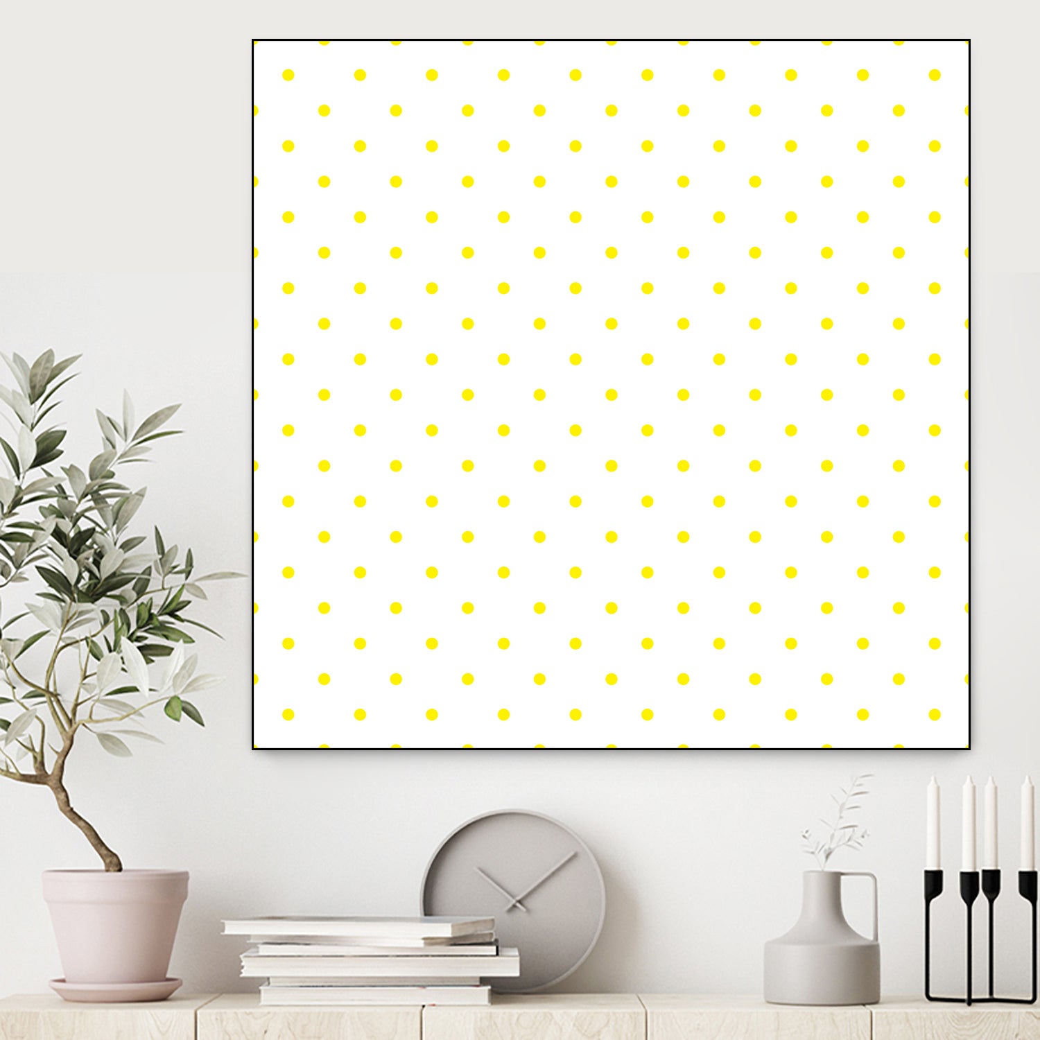 Small Yellow Polka Dots Pattern by David Kessler on GIANT ART - yellow digital painting