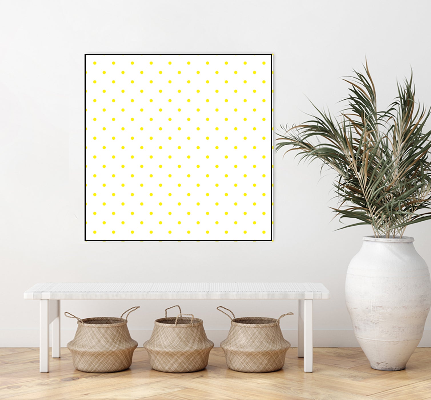 Small Yellow Polka Dots Pattern by David Kessler on GIANT ART - yellow digital painting