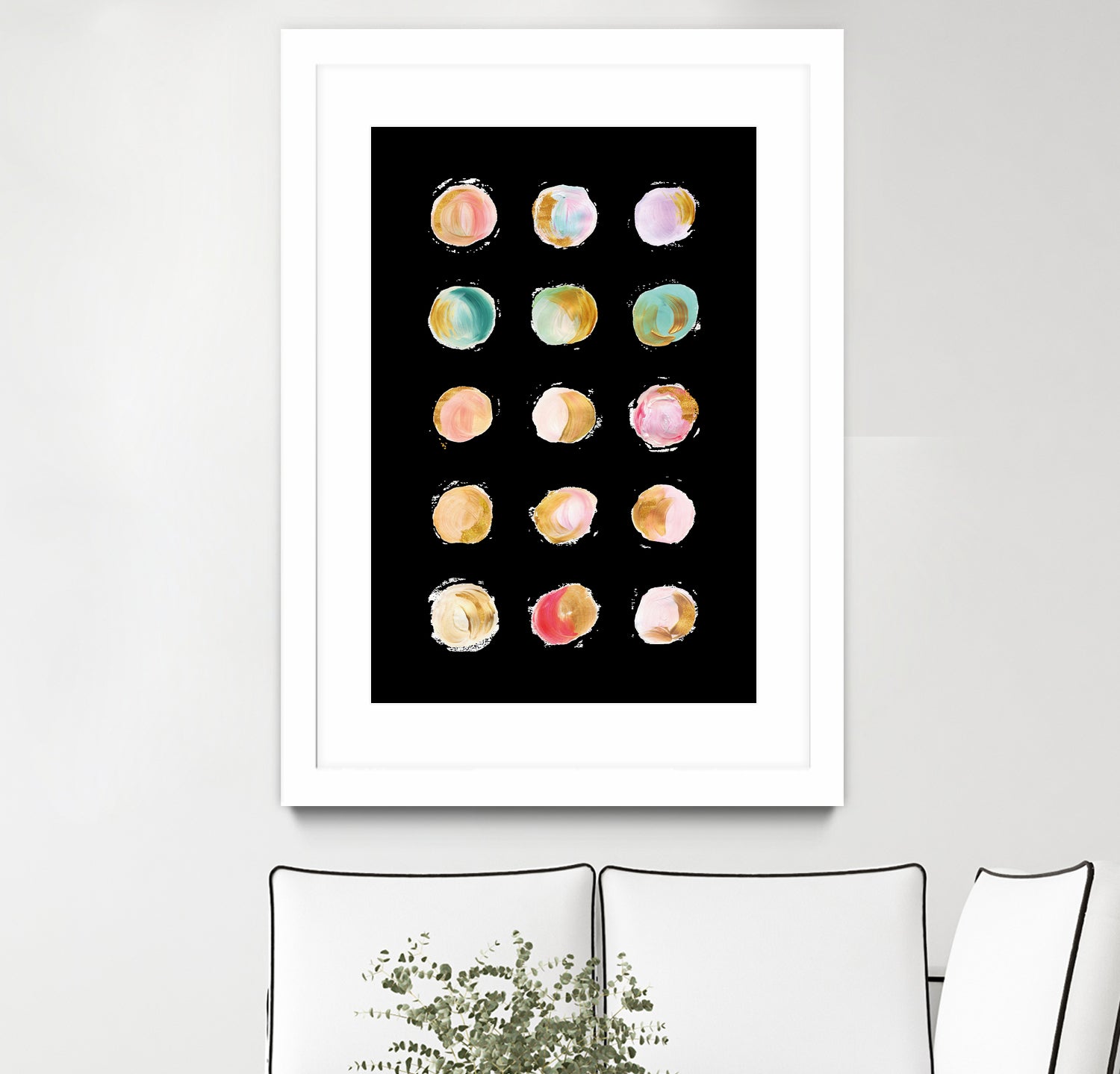 Painted Dots & Gold by Ralph Frankenberg on GIANT ART - pink digital painting