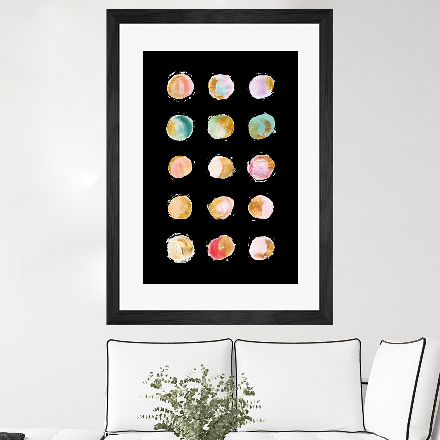 Painted Dots & Gold by Ralph Frankenberg on GIANT ART - pink digital painting