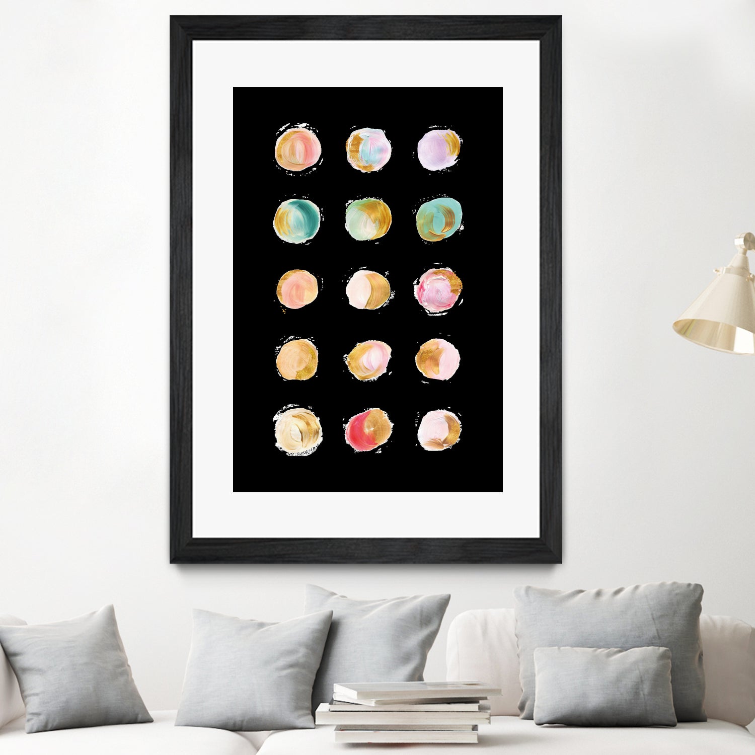 Painted Dots & Gold by Ralph Frankenberg on GIANT ART - pink digital painting