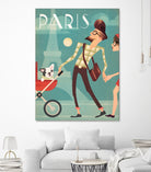 Paris Vintage Travel by Martin Wickstrom on GIANT ART - blue digital painting