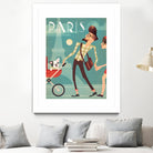 Paris Vintage Travel by Martin Wickstrom on GIANT ART - blue digital painting