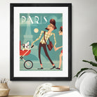 Paris Vintage Travel by Martin Wickstrom on GIANT ART - blue digital painting