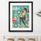 Paris Vintage Travel by Martin Wickstrom on GIANT ART - blue digital painting