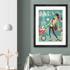 Paris Vintage Travel by Martin Wickstrom on GIANT ART - blue digital painting