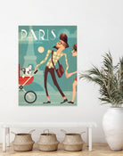 Paris Vintage Travel by Martin Wickstrom on GIANT ART - blue digital painting