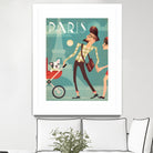 Paris Vintage Travel by Martin Wickstrom on GIANT ART - blue digital painting