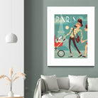 Paris Vintage Travel by Martin Wickstrom on GIANT ART - blue digital painting