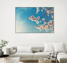 Spring Cherry Sakura White Flowers,Toning by Anna Matveeva on GIANT ART - blue photo illustration