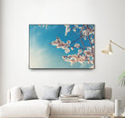 Spring Cherry Sakura White Flowers,Toning by Anna Matveeva on GIANT ART - blue photo illustration