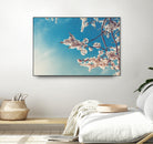 Spring Cherry Sakura White Flowers,Toning by Anna Matveeva on GIANT ART - blue photo illustration