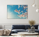 Spring Cherry Sakura White Flowers,Toning by Anna Matveeva on GIANT ART - blue photo illustration