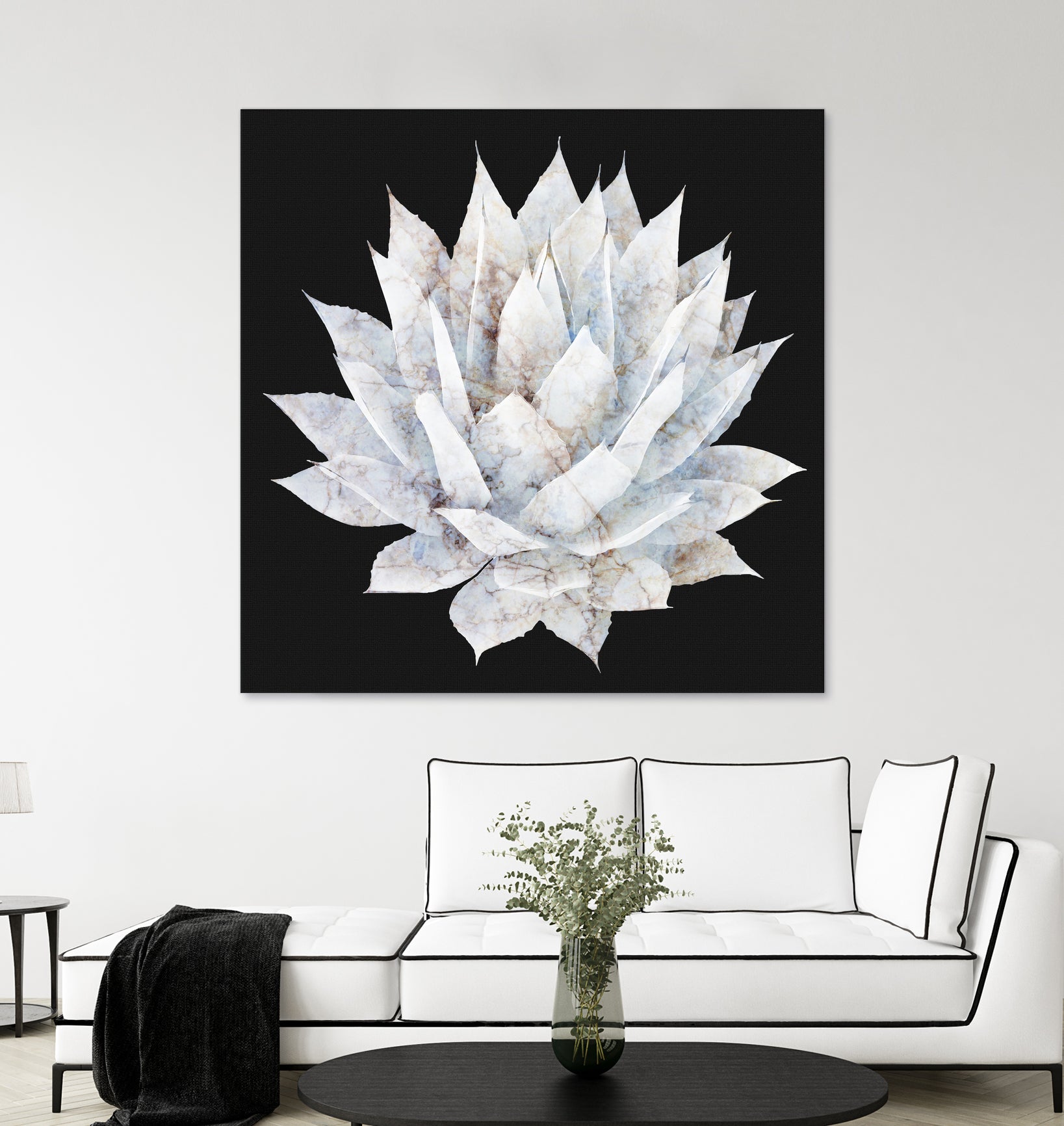 White Marble Agave Plant by amini 54 on GIANT ART - white digital painting