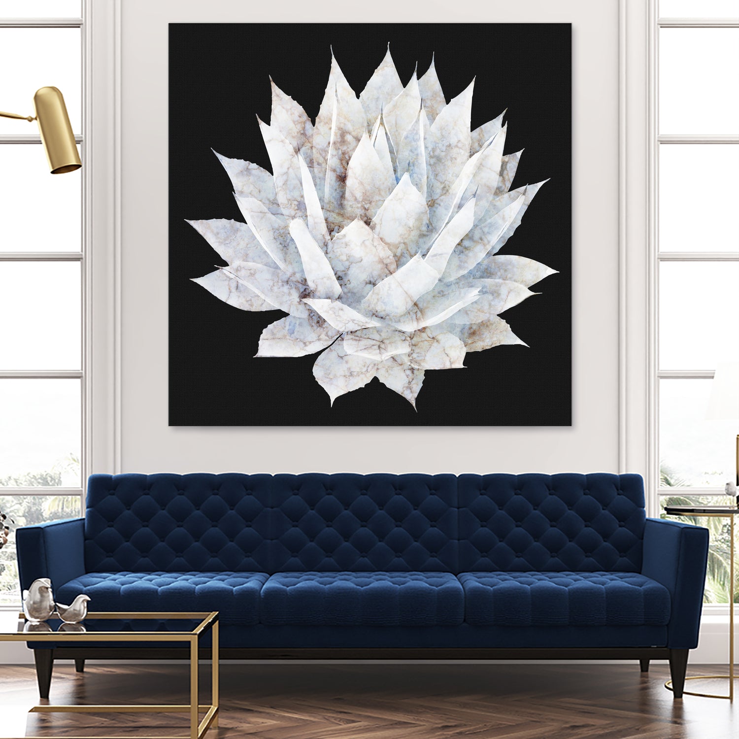 White Marble Agave Plant by amini 54 on GIANT ART - white digital painting