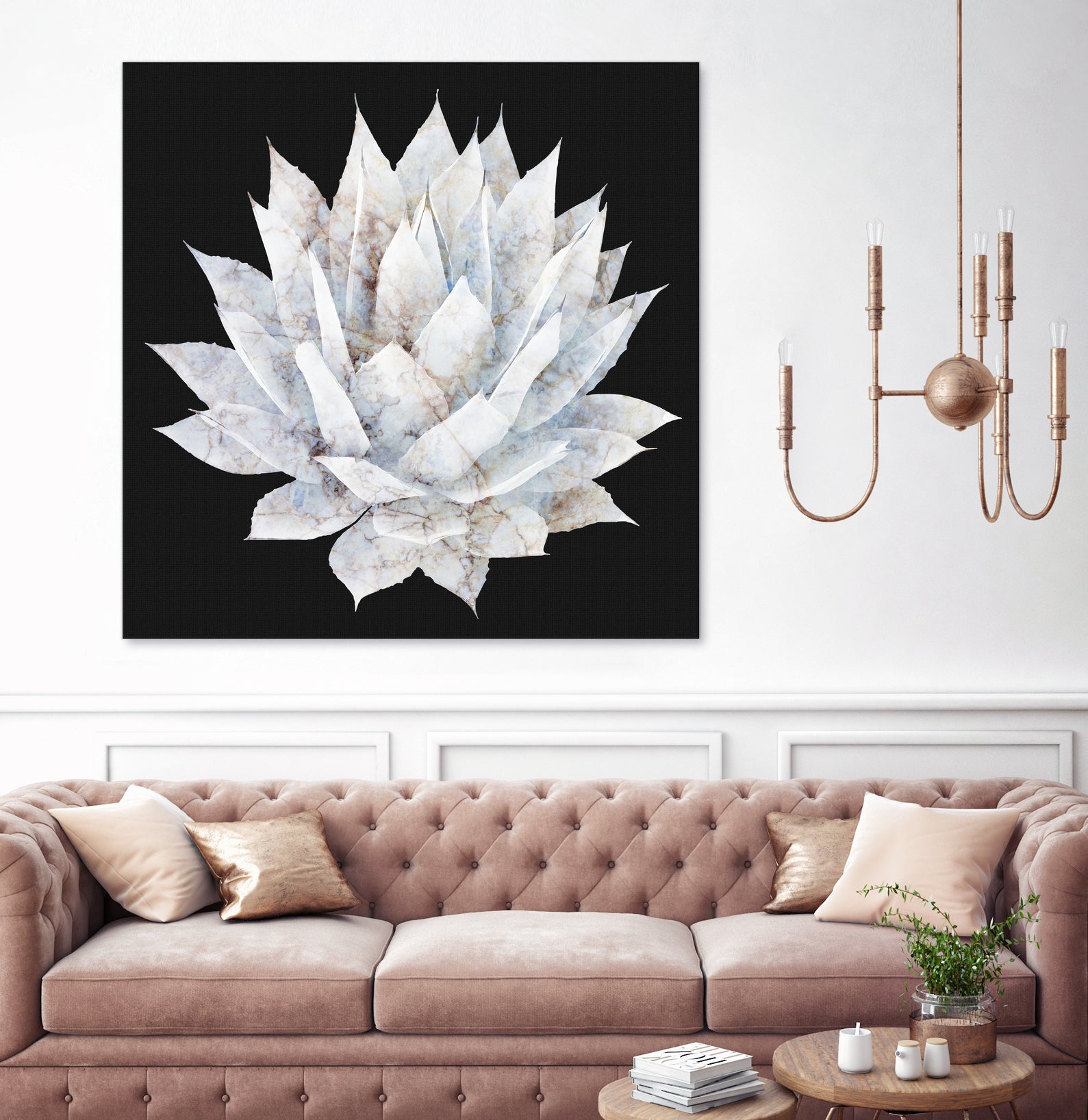 White Marble Agave Plant by amini 54 on GIANT ART - white digital painting