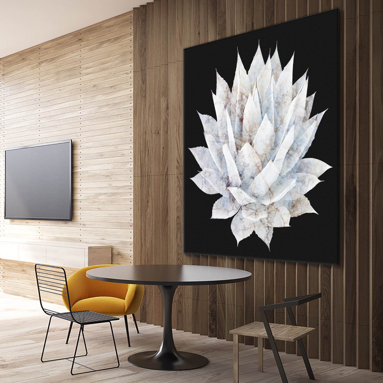 White Marble Agave Plant by amini 54 on GIANT ART - white digital painting