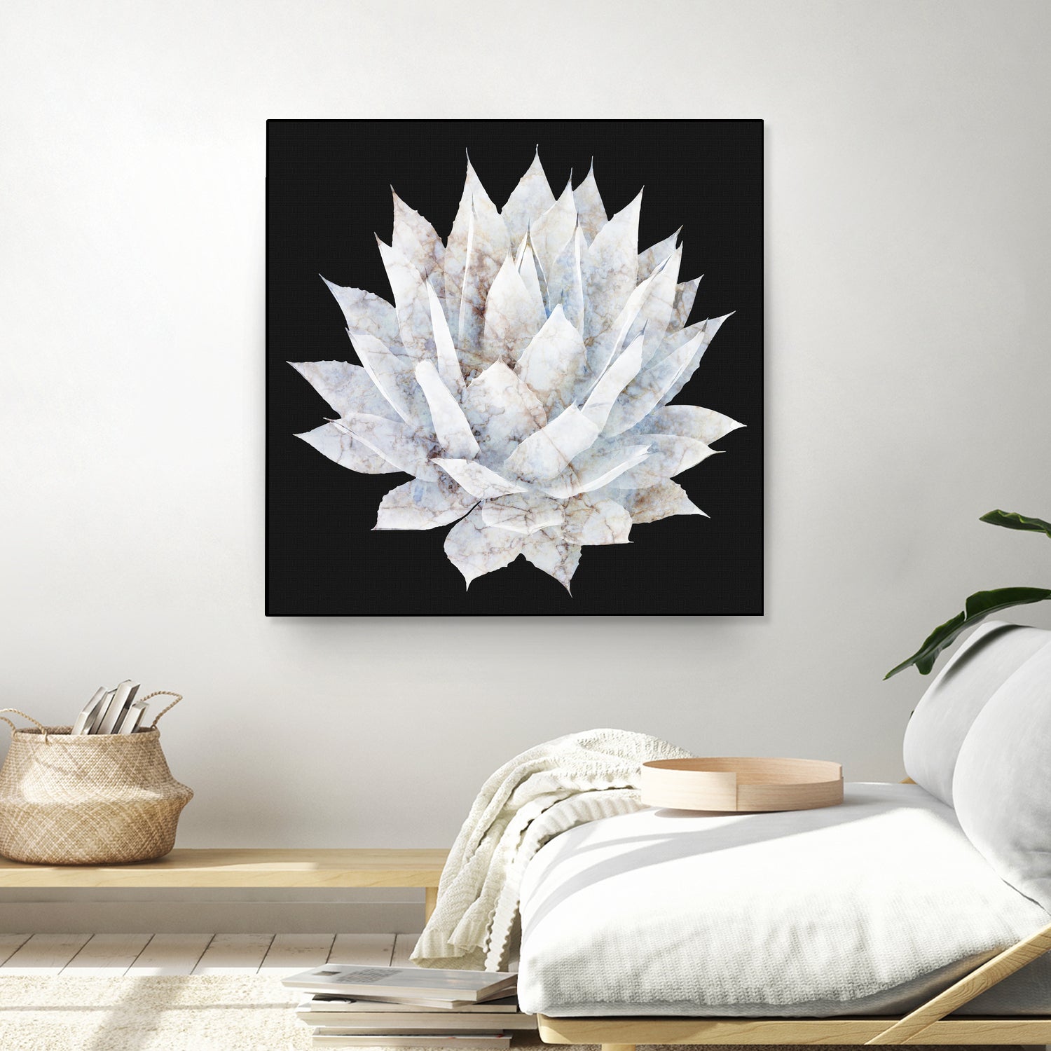 White Marble Agave Plant by amini 54 on GIANT ART - white digital painting