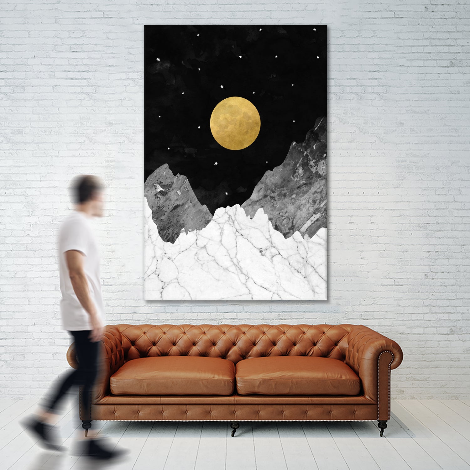 Moon and Stars by Christina Shek on GIANT ART - black digital drawing