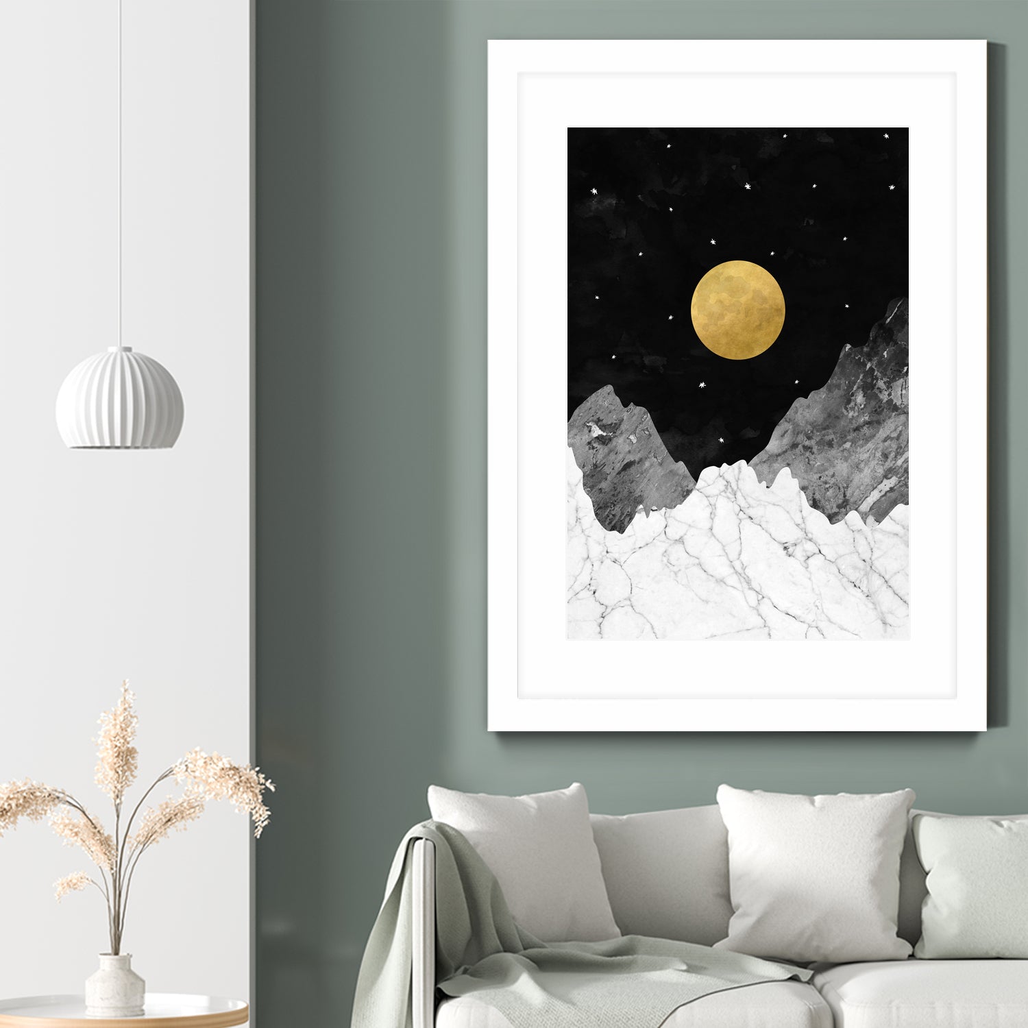 Moon and Stars by Christina Shek on GIANT ART - black digital drawing