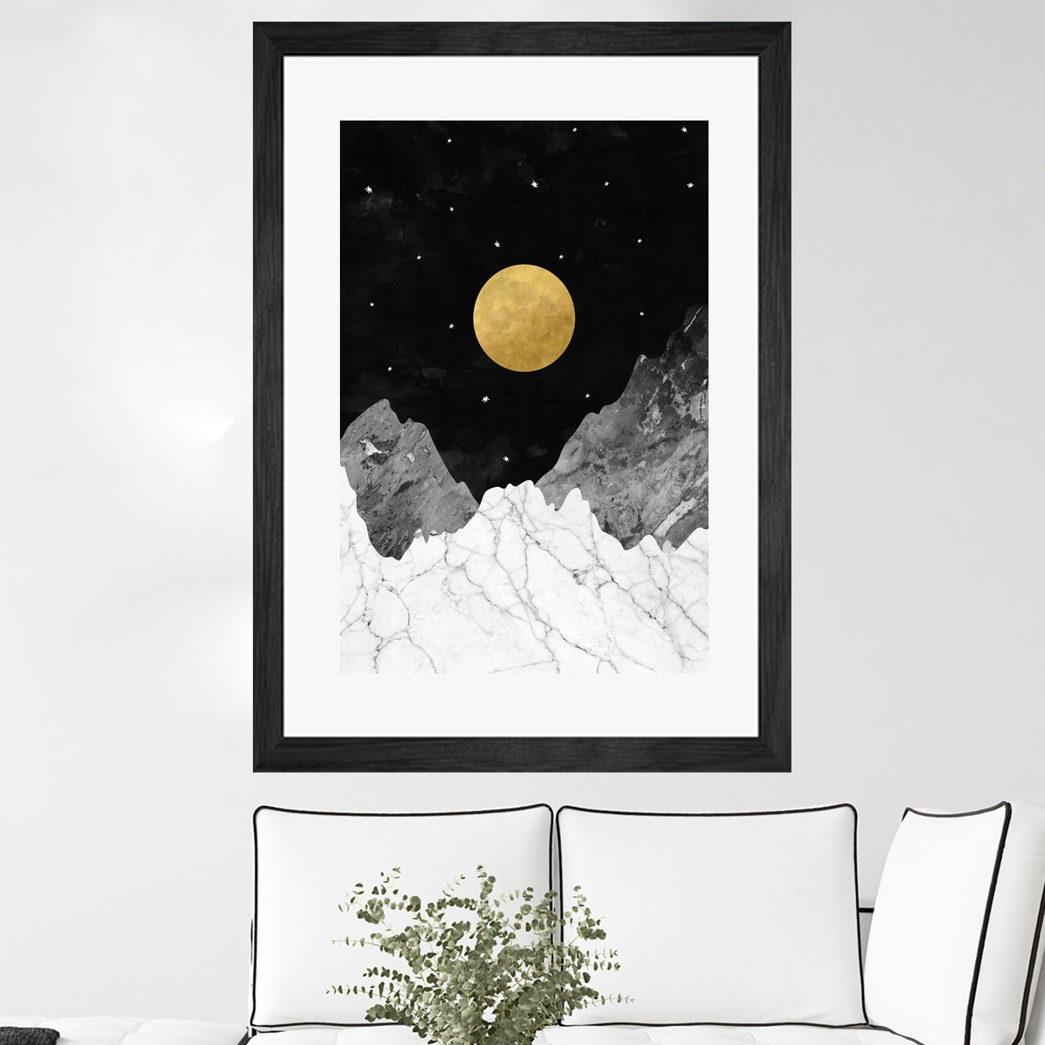 Moon and Stars by Christina Shek on GIANT ART - black digital drawing