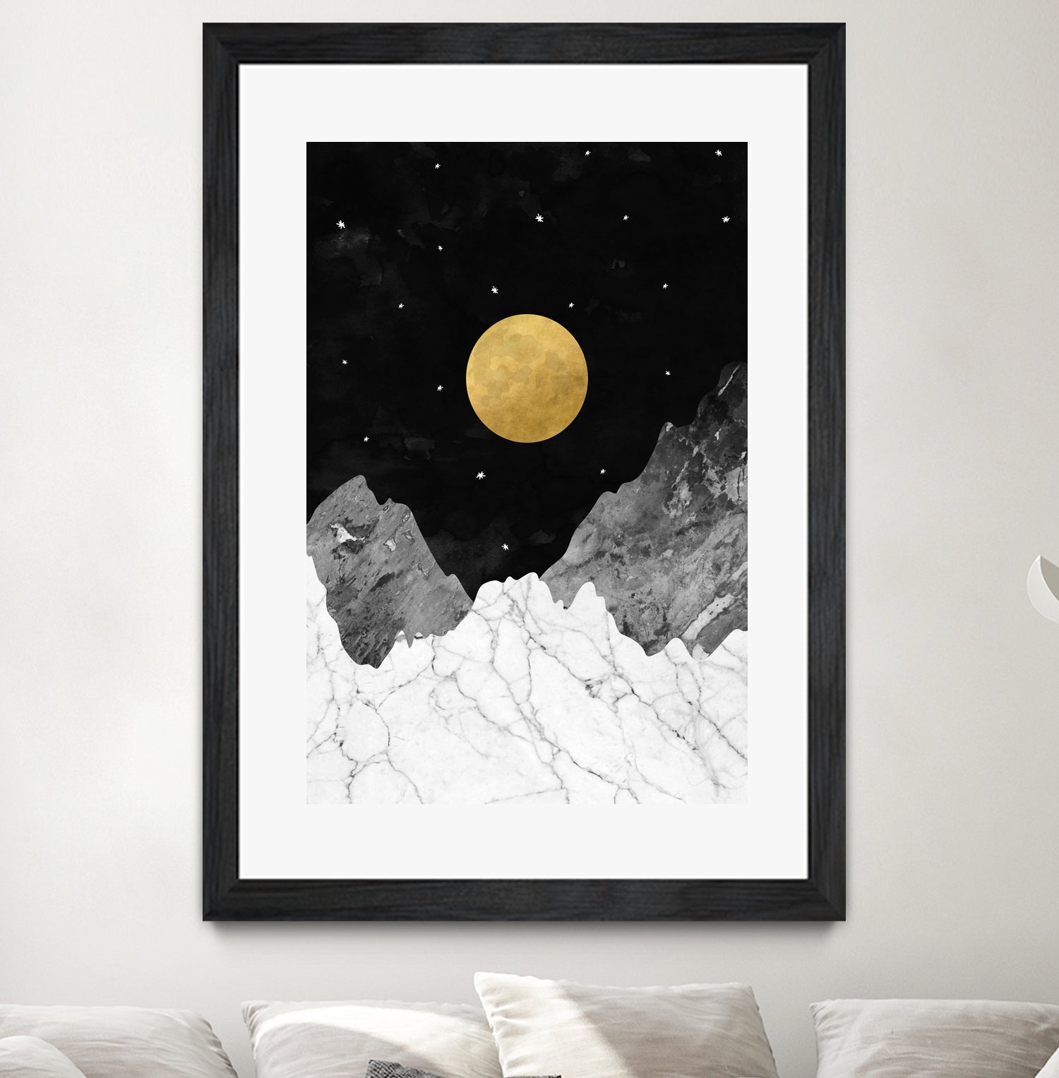 Moon and Stars by Christina Shek on GIANT ART - black digital drawing