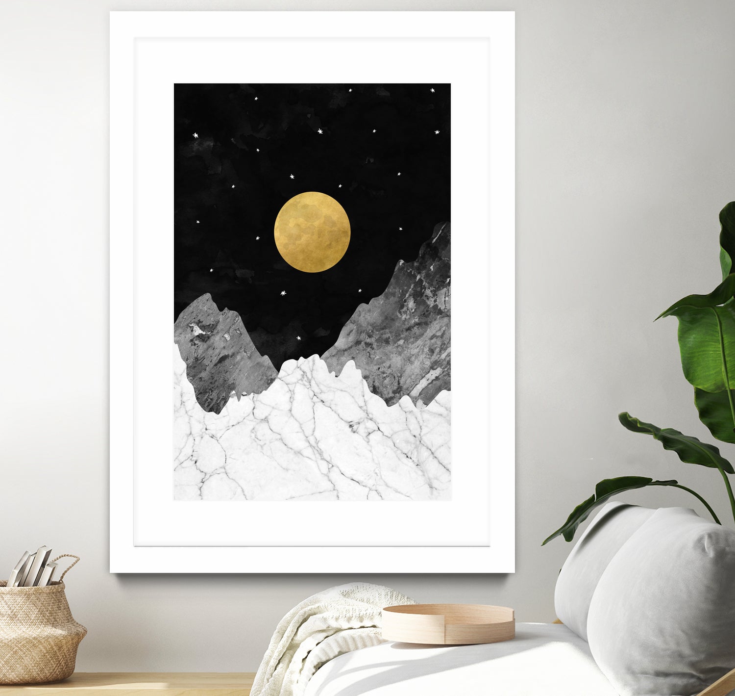 Moon and Stars by Christina Shek on GIANT ART - black digital drawing