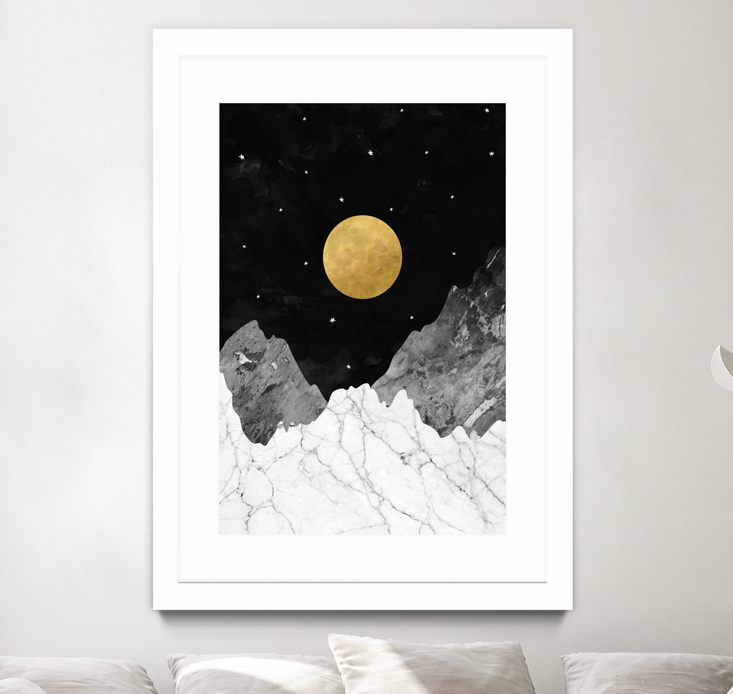 Moon and Stars by Christina Shek on GIANT ART - black digital drawing