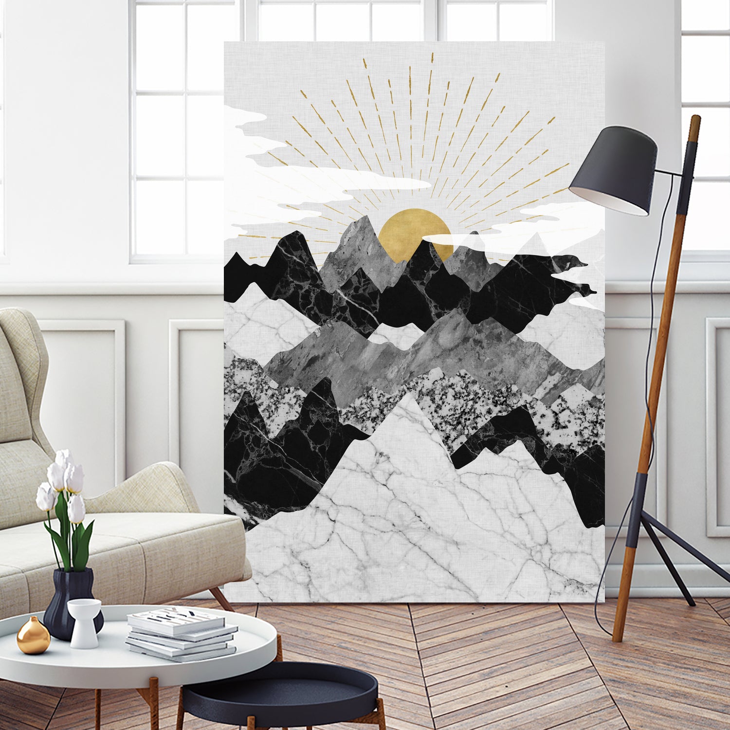 Sun Rise by Christina Shek on GIANT ART - gray digital drawing