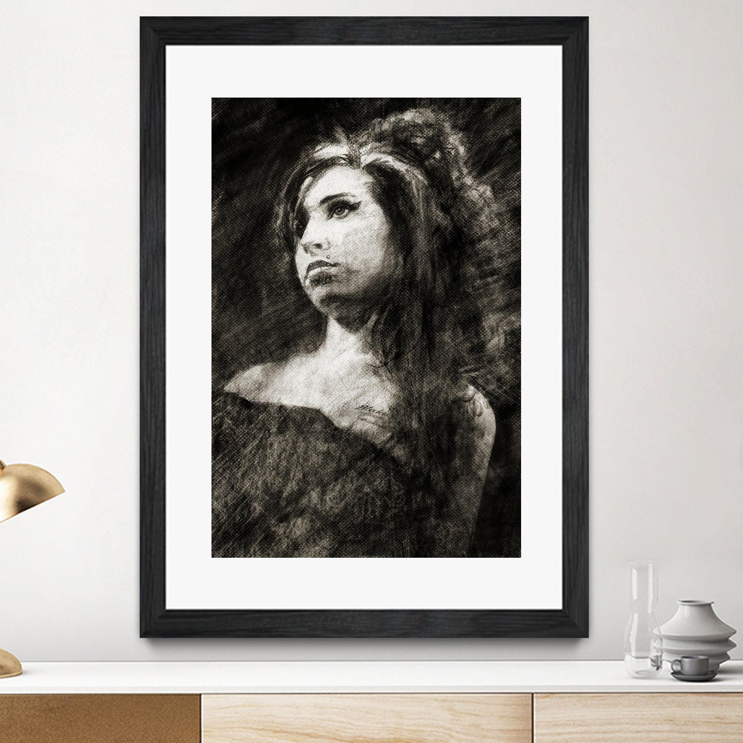 Amy Winehouse by Allan Burch on GIANT ART - black digital drawing